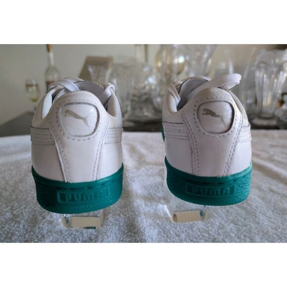 PUMA Basket Classic White & Teal Sneakers – Women’s (EUR 37) - Picture 4 of 12